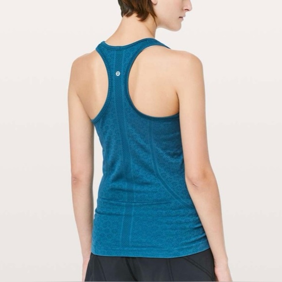 Lululemon sz 6 Swiftly Tech Racerback Carbon Blue Racerback Tank Top great cond - Picture 2 of 11